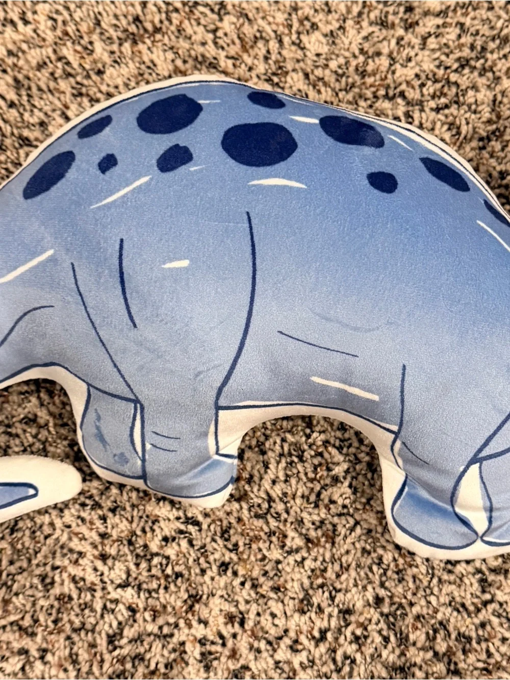 Blue Dino Plush Accent Pillow - Cute Decorative Throw